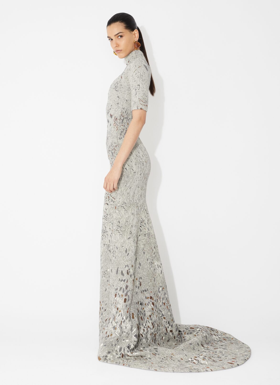 Long knit jacquard dress ALAÏA  LONG KNIT JACQUARD DRESS